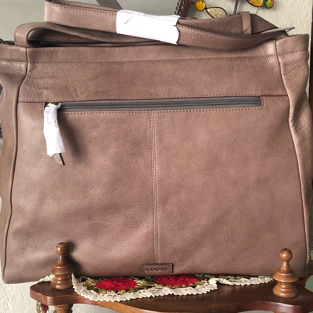 NWT LODIS Genuine Leather Laurel Shoulder Handbag/Tote - Picture 3 of 9